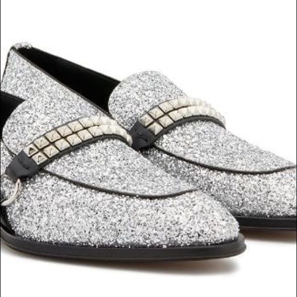 giuseppe zanotti NEW embellished silver loafers - Picture 7 of 8